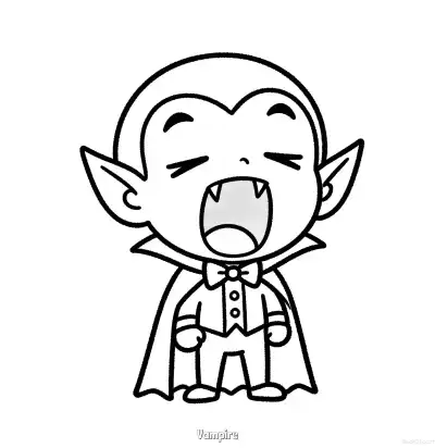 Free printable Vampire 3 Coloring Page - Free Printable Halloween PDFS Coloring Sheets coloring page