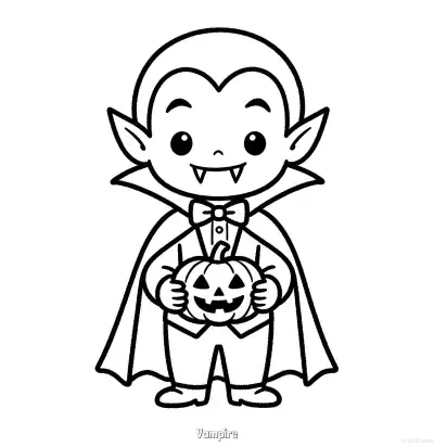 Free printable Vampire 4 Coloring Page - Free Printable Halloween PDFS Coloring Sheets coloring page
