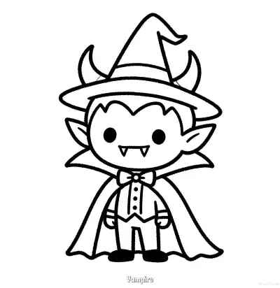 Free printable Vampire 5 Coloring Page - Free Printable Halloween PDFS Coloring Sheets coloring page
