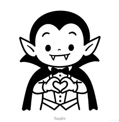 Free printable Vampire 6 Coloring Page - Free Printable Halloween PDFS Coloring Sheets coloring page