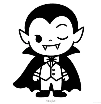 Free printable Vampire 8 Coloring Page - Free Printable Halloween PDFS Coloring Sheets coloring page