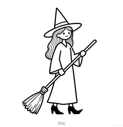 Free printable Witch  Coloring Page - Free Printable Halloween PDFS Coloring Sheets coloring page