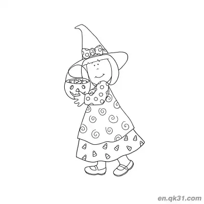 Free printable Classic Halloween Witch Coloring Page coloring page