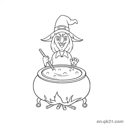 Free printable Evil Scary Witch Face Coloring Page coloring page