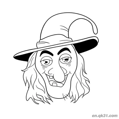 Free printable Evil Witch Face Coloring Page coloring page