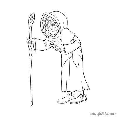 Free printable Fairy Tale Witch Coloring Page coloring page