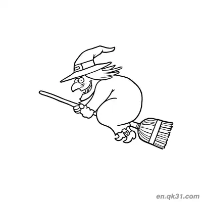 Free printable Flying Wicked Witch Coloring Page coloring page
