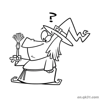 Free printable Funny Confused Witch Coloring Page coloring page