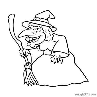 Free printable Kid Friendly Little Witch Coloring Page coloring page