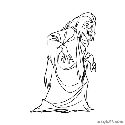 Free printable Scary Standing Witch Coloring Page coloring page