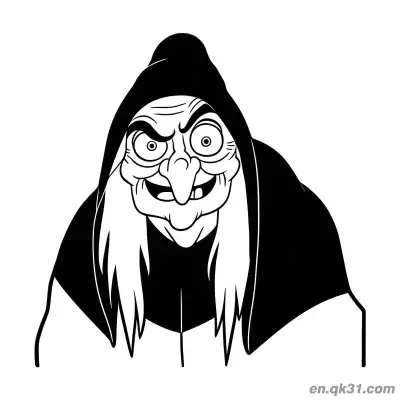 Free printable Scary Witch Face Portrait Coloring Page coloring page