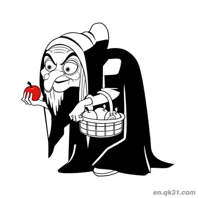 Free printable Witch Carrying Apple Basket Coloring Page coloring page