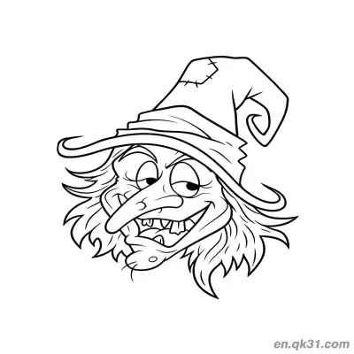 Free printable Witch with Magic Hat Coloring Page coloring page