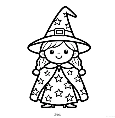 Free printable Witch 1 Coloring Page - Free Printable Halloween PDFS Coloring Sheets coloring page
