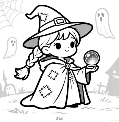 Free printable Witch 13 Coloring Page - Free Printable Halloween PDFS Coloring Sheets coloring page