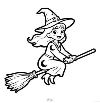 Free printable Witch 2 Coloring Page - Free Printable Halloween PDFS Coloring Sheets coloring page