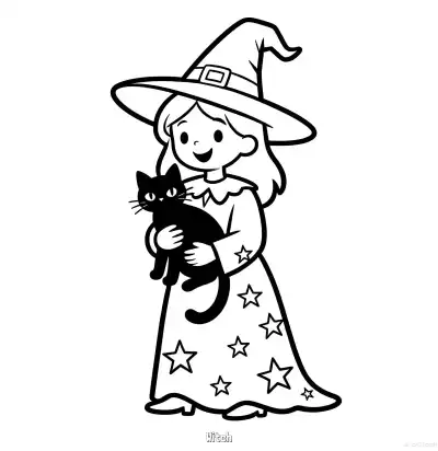 Free printable Witch 3 Coloring Page - Free Printable Halloween PDFS Coloring Sheets coloring page