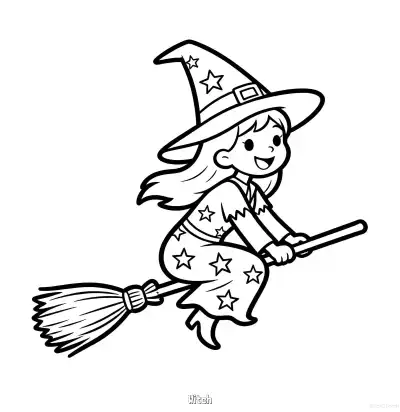 Free printable Witch 5 Coloring Page - Free Printable Halloween PDFS Coloring Sheets coloring page