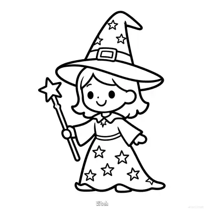 Free printable Witch 7 Coloring Page - Free Printable Halloween PDFS Coloring Sheets coloring page