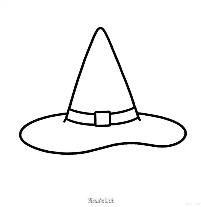 Free printable Witch's Hat 1 Coloring Page - Free Printable Halloween PDFS Coloring Sheets coloring page