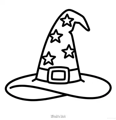 Free printable Witch's Hat 2 Coloring Page - Free Printable Halloween PDFS Coloring Sheets coloring page