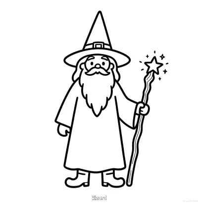 Free printable Wizard  Coloring Page - Free Printable Halloween PDFS Coloring Sheets coloring page