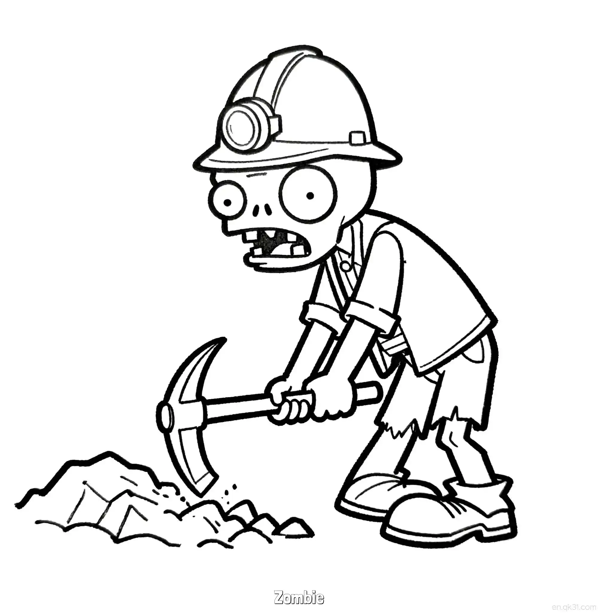 Zombie 7 Coloring Page - Free Printable Halloween PDF Coloring Sheets | QuickDuck