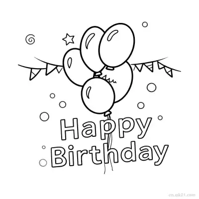 Free printable Happy Birthday 19 Coloring Page - Free PDF Printable Birthday Coloring Sheets coloring page