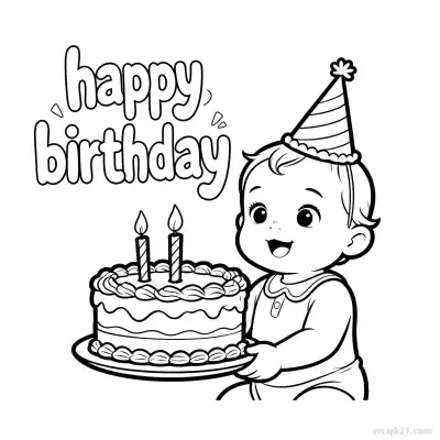 Free printable Happy Birthday 24 Coloring Page - Free PDF Printable Birthday Coloring Sheets coloring page
