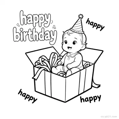 Free printable Happy Birthday 27 Coloring Page - Free PDF Printable Birthday Coloring Sheets coloring page