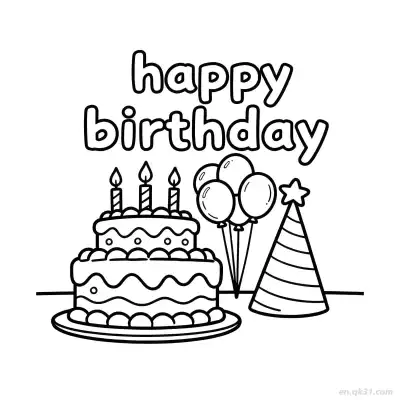 Free printable Happy Birthday 32 Coloring Page - Free PDF Printable Birthday Coloring Sheets coloring page