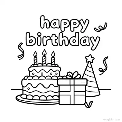 Free printable Happy Birthday 33 Coloring Page - Free PDF Printable Birthday Coloring Sheets coloring page