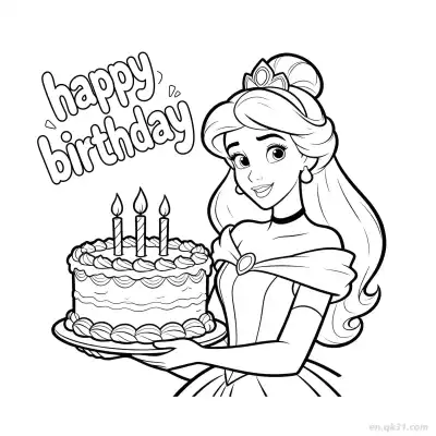 Free printable Happy Birthday 38 Coloring Page - Free PDF Printable Birthday Coloring Sheets coloring page