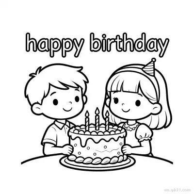 Free printable Happy Birthday 47 Coloring Page - Free PDF Printable Birthday Coloring Sheets coloring page