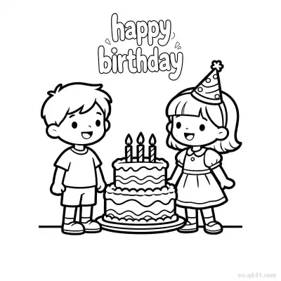 Free printable Happy Birthday 48 Coloring Page - Free PDF Printable Birthday Coloring Sheets coloring page