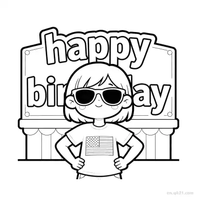 Free printable Happy Birthday 52 Coloring Page - Free PDF Printable Birthday Coloring Sheets coloring page