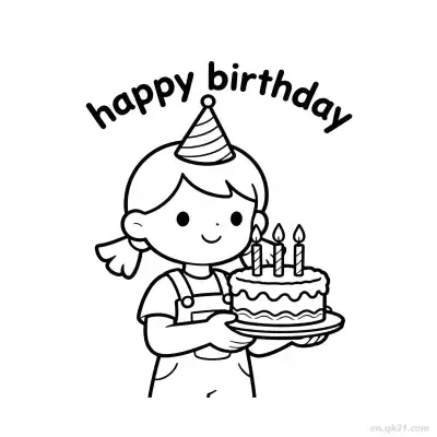 Free printable Happy Birthday 53 Coloring Page - Free PDF Printable Birthday Coloring Sheets coloring page