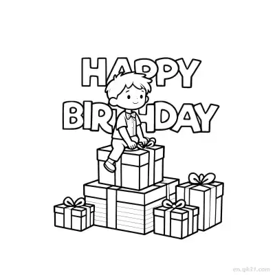 Free printable Happy Birthday 56 Coloring Page - Free PDF Printable Birthday Coloring Sheets coloring page