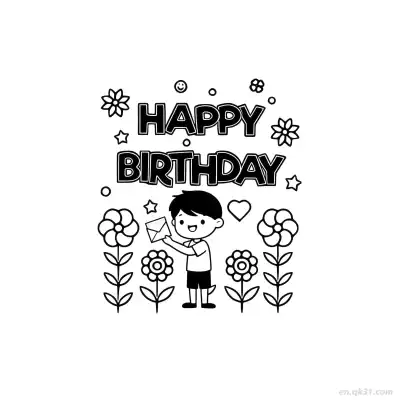 Free printable Happy Birthday 57 Coloring Page - Free PDF Printable Birthday Coloring Sheets coloring page