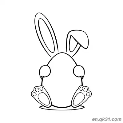 Free printable Bunny Body Easter Egg with Paw Print Coloring Page coloring page