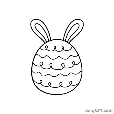 Free printable Bunny Ear Wavy Easter Egg Coloring Page coloring page