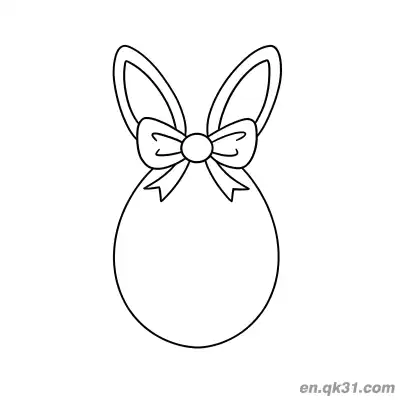 Free printable Easter Egg with Bunny Ears and Bow Coloring Page coloring page