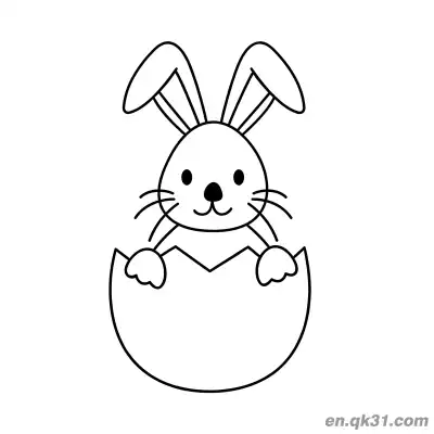 Free printable Minimalist Bunny Hatching from Easter Egg Coloring Page coloring page