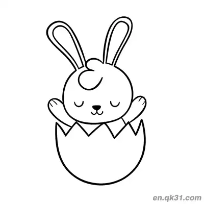 Free printable Sleepy Bunny Hatching from Easter Egg Coloring Page coloring page