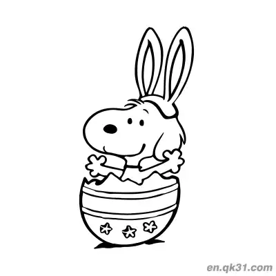 Free printable Snoopy Hatching from Star Patterned Easter Egg Coloring Page coloring page