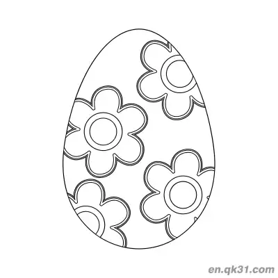 Free printable 3D Outline Five-Petal Flower Easter Egg Coloring Page - Easy for Kids coloring page