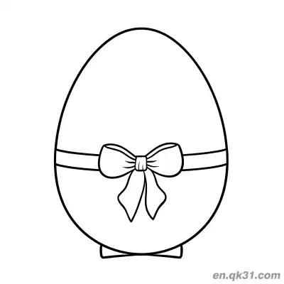 Free printable Blank Easter Egg with Ribbon Bow Coloring Page - Easy to Decorate coloring page
