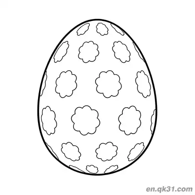 Free printable Cloud & Polka Dot Pattern Easter Egg Coloring Page - Easy for Toddlers coloring page