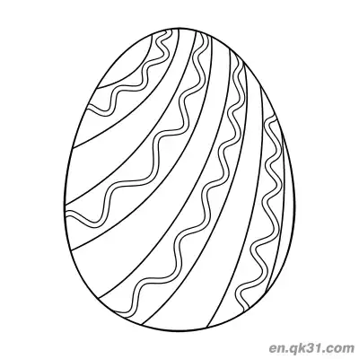 Free printable Diagonal Wavy Line Easter Egg Coloring Page - Easy Coloring Sheet coloring page