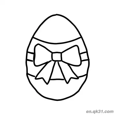 Free printable Easter Egg with Ribbon Bow Coloring Page - Easy & Pretty coloring page